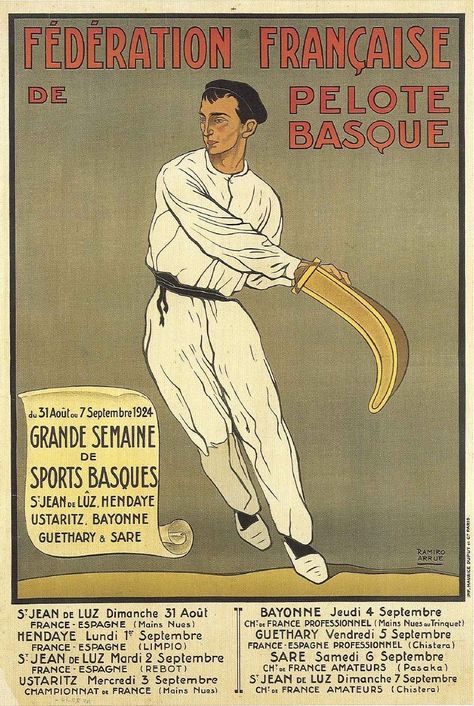 affiche de pelote basque 1924